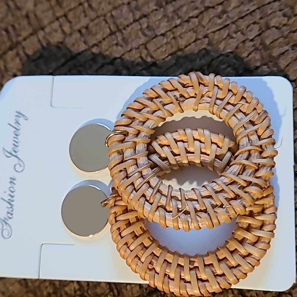 Boho Wicker Hoop Fashion Earrings